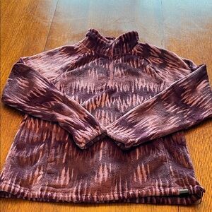 Eddie Bauer Purple Patterned Fleece 1/4 Zip Jacket